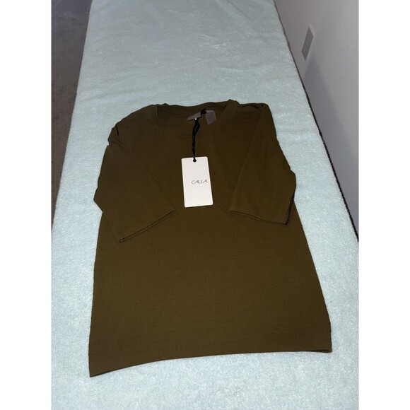 CALIA by Carrie Underwood Tops - Calia Womens Large Seamless Crop Tee Olive Green Athletic Gym Workout Top